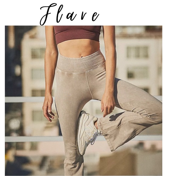 Free People Movement Good Karma Flare Leggings -Mushroom - Picture 1 of 12